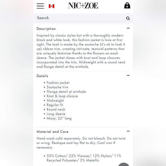 Nic + Zoe Romantic Soutache Knit Jacket - Picture 4 of 7